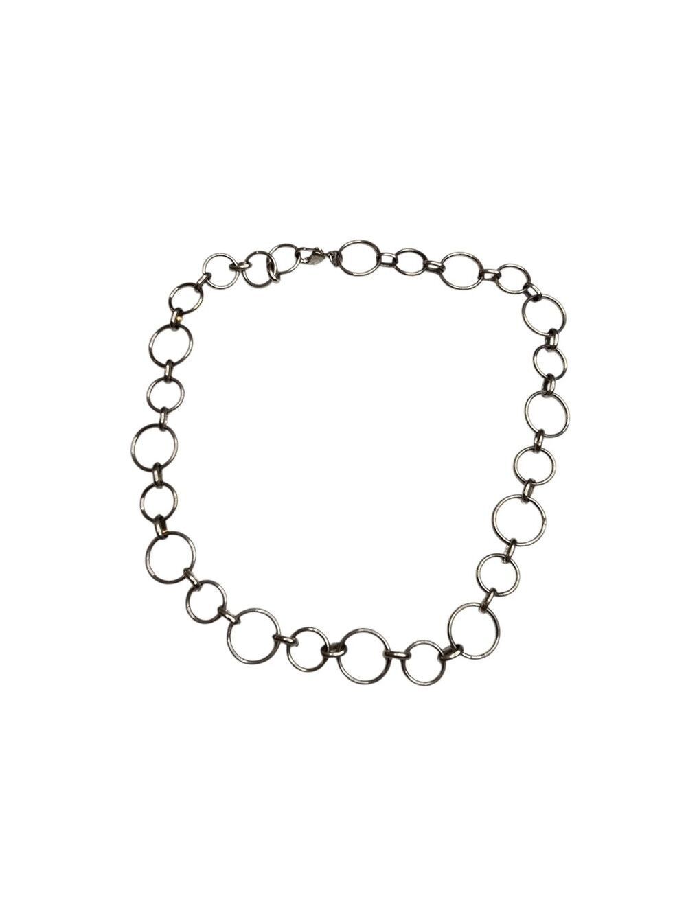 Silver Tone Round Chain Necklace